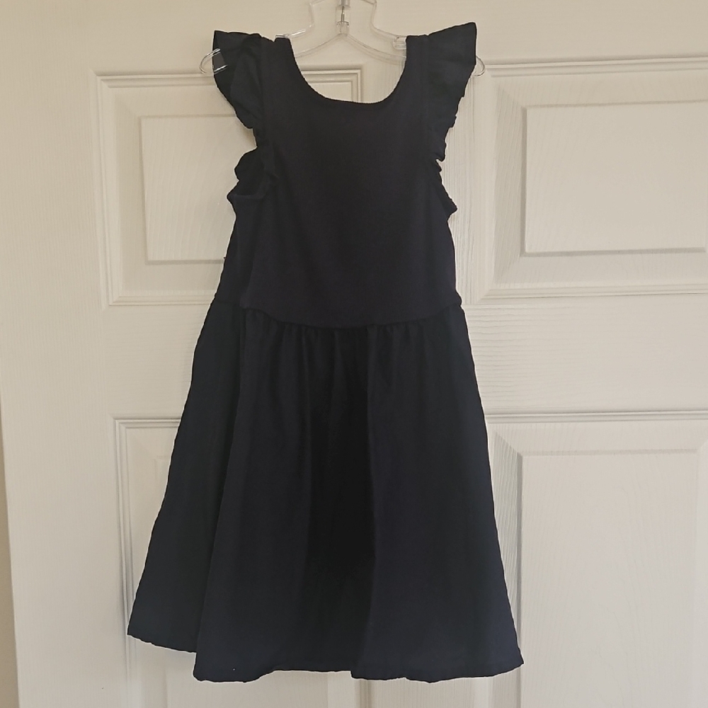 Nordstrom Navy Blue Dress With Ruffle Sleeves